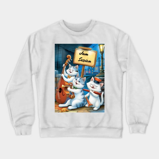 Alley Cats' Serenade Crewneck Sweatshirt by TooplesArt